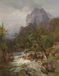 Forest Scene with Hintersee in Bavaria
